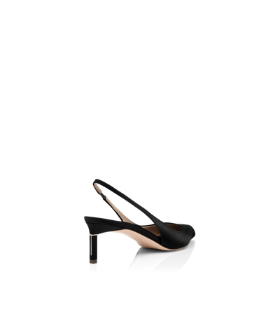 TOM FORD SATIN BLACK SATIN T SLINGBACK