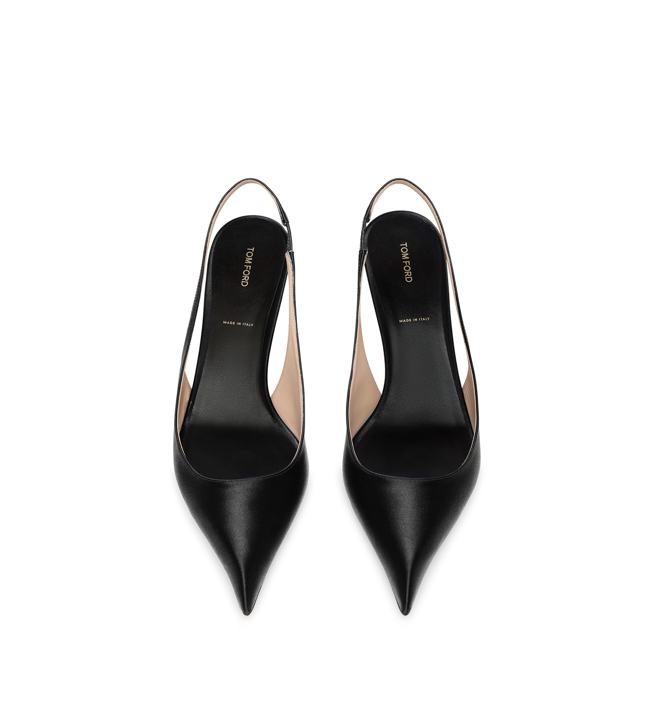 TOM FORD SATIN BLACK SATIN T SLINGBACK