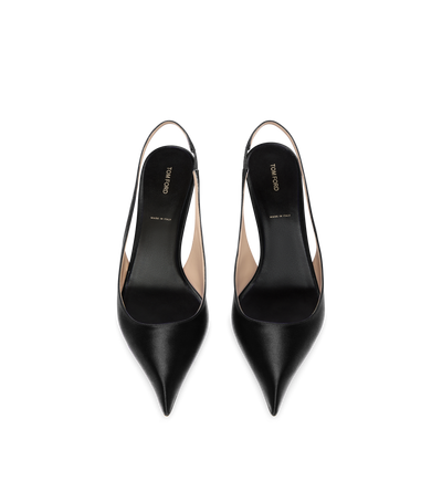 TOM FORD SATIN BLACK SATIN T SLINGBACK