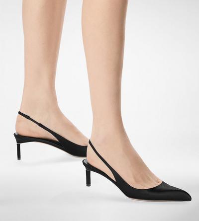 TOM FORD SATIN BLACK SATIN T SLINGBACK