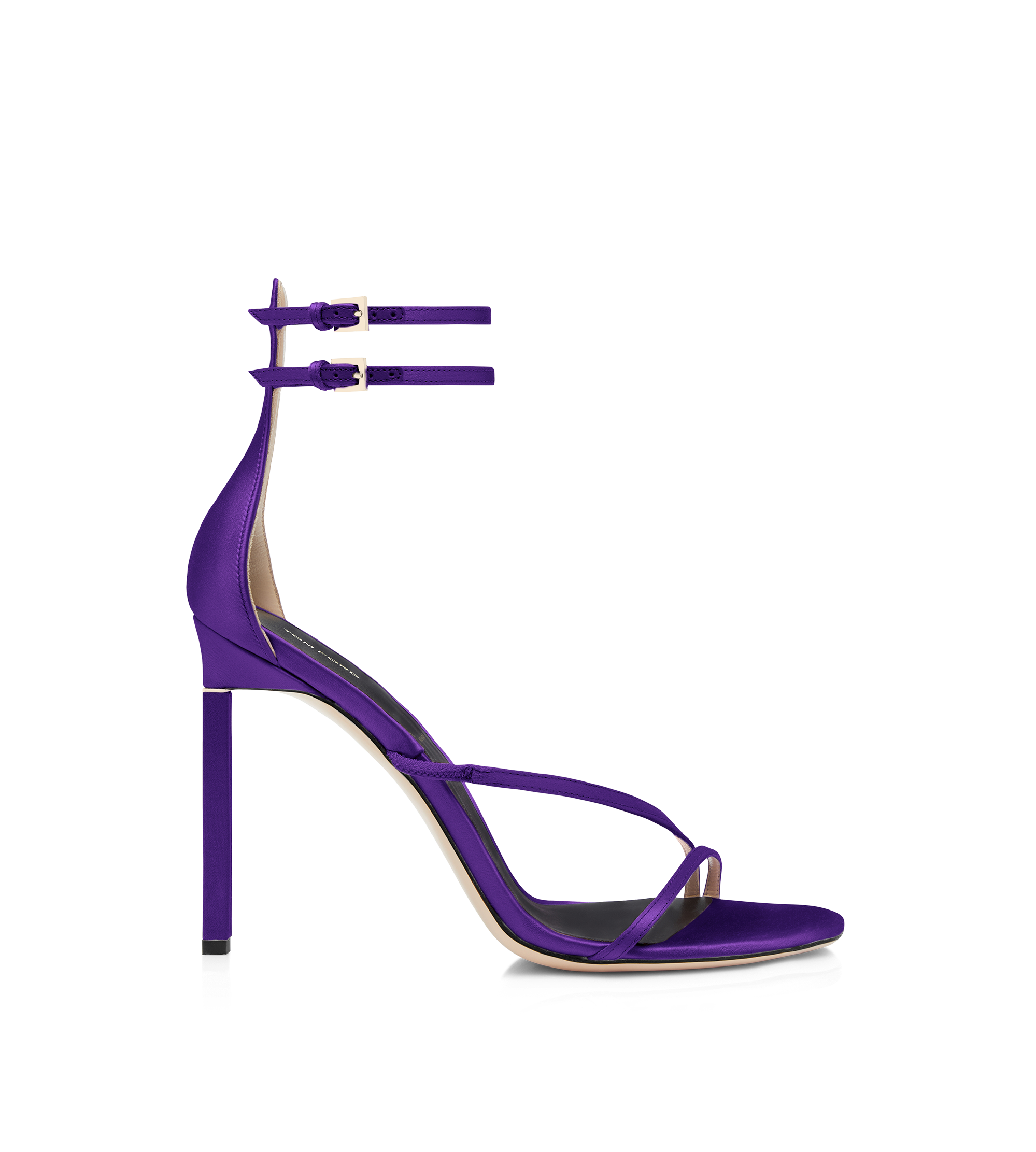 SATIN T ANKLE STRAP SANDAL