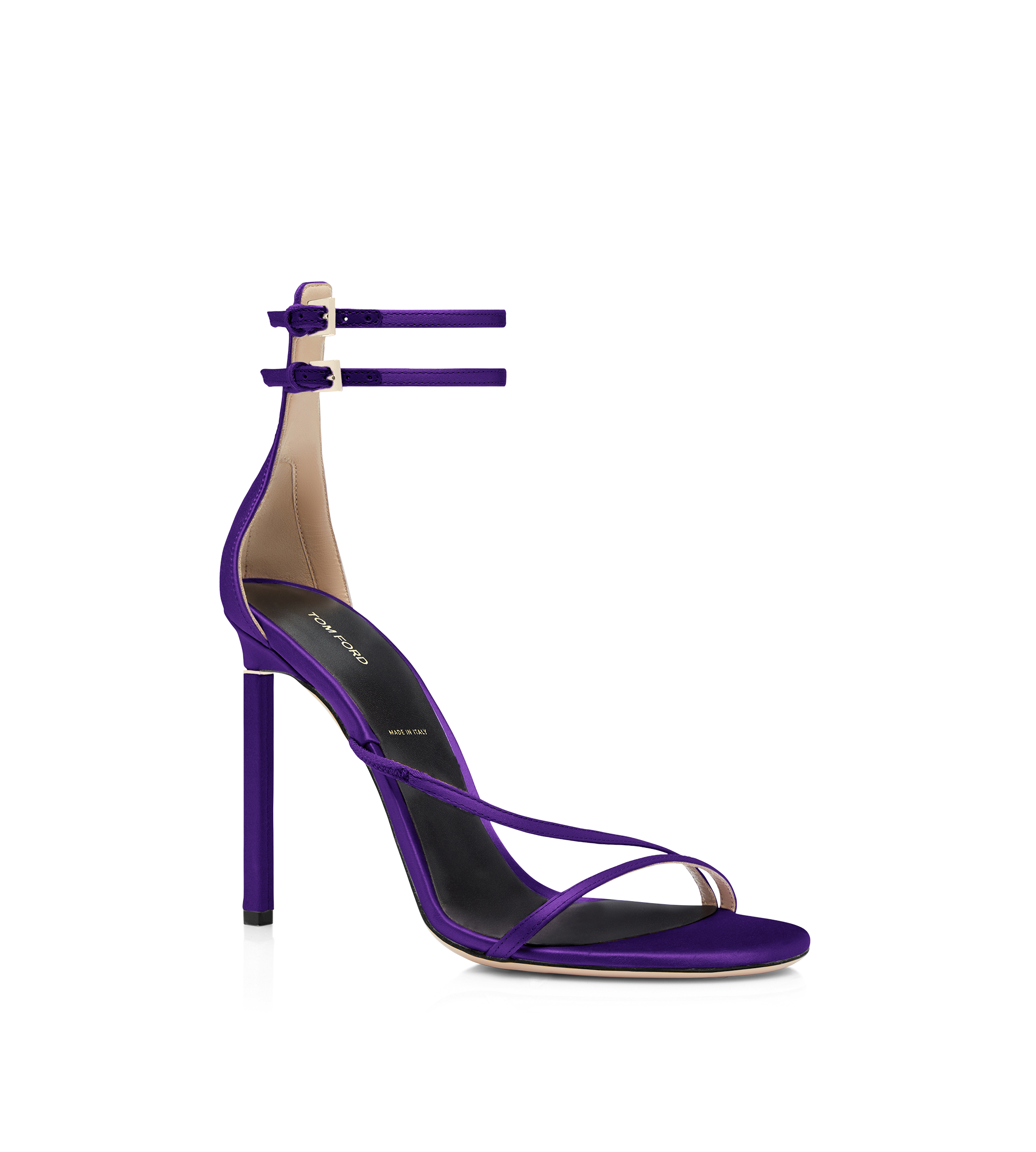 SATIN T ANKLE STRAP SANDAL