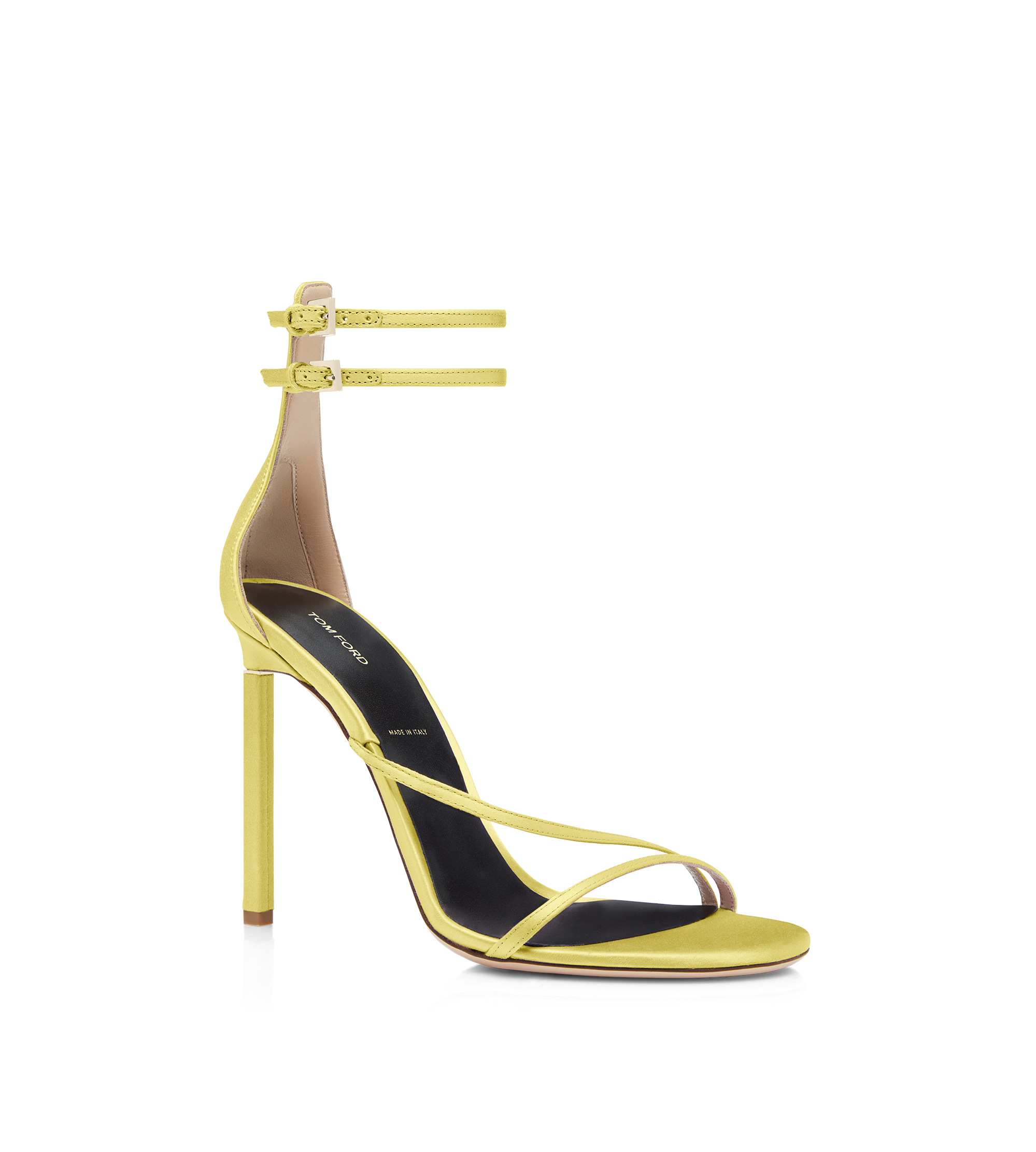 SATIN T ANKLE STRAP SANDAL