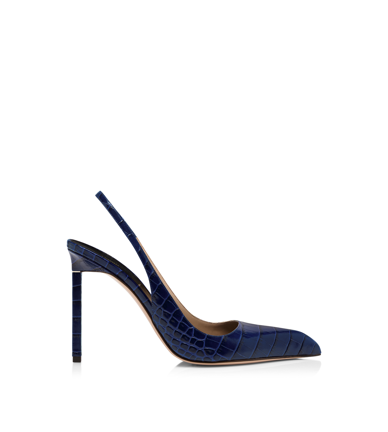 SHINY STAMPED CROCODILE LEATHER T SLINGBACK image number 0