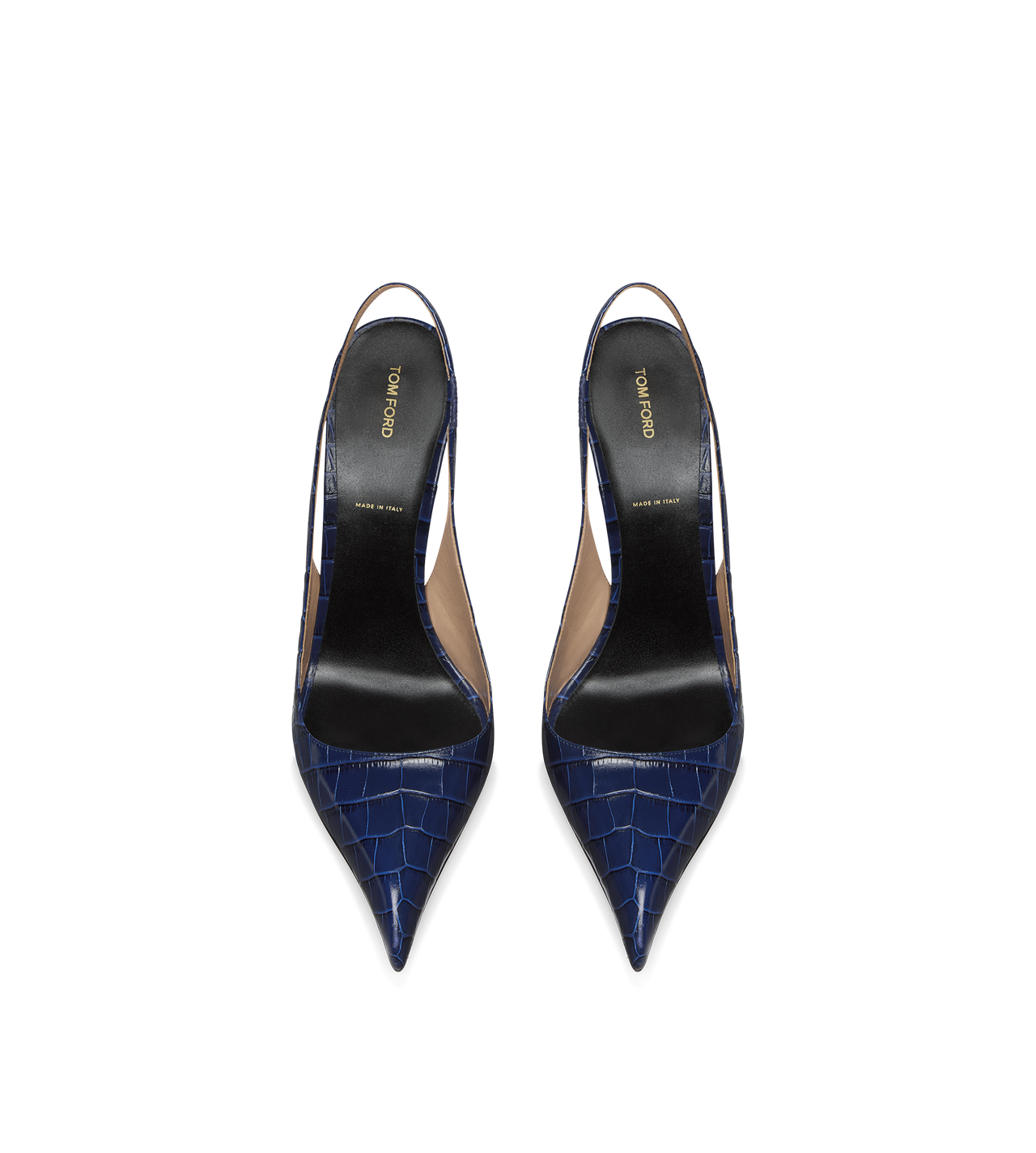 SHINY STAMPED CROCODILE LEATHER T SLINGBACK image number 3