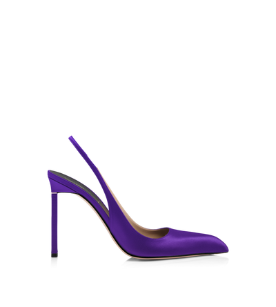 TOM FORD SATIN BRIGHT PURPLE SATIN T SLINGBACK