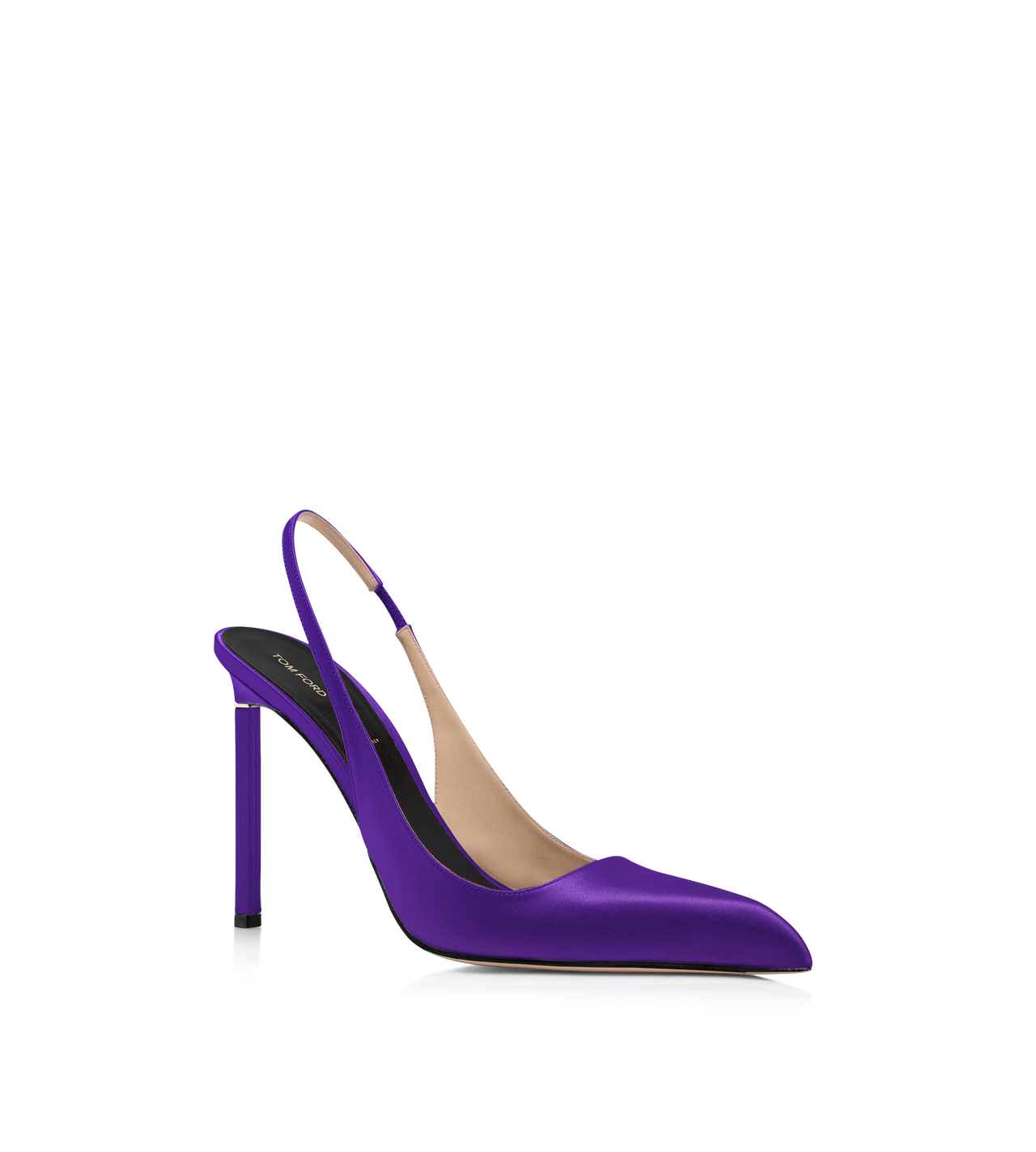 TOM FORD SATIN BRIGHT PURPLE SATIN T SLINGBACK