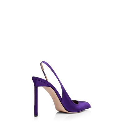 TOM FORD SATIN BRIGHT PURPLE SATIN T SLINGBACK