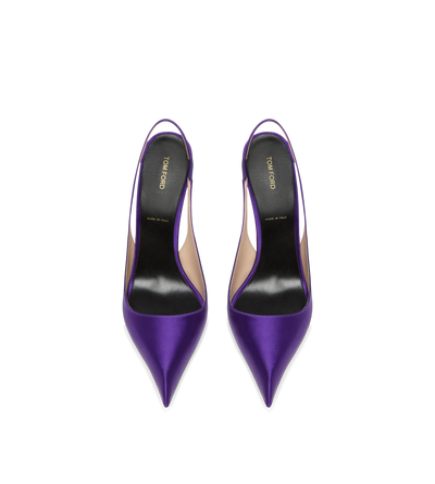 TOM FORD SATIN BRIGHT PURPLE SATIN T SLINGBACK