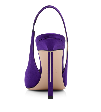 TOM FORD SATIN BRIGHT PURPLE SATIN T SLINGBACK