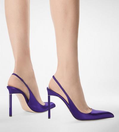TOM FORD SATIN BRIGHT PURPLE SATIN T SLINGBACK