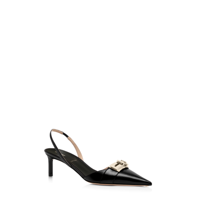 SHINY LEATHER T LATCH SLINGBACK image number 1