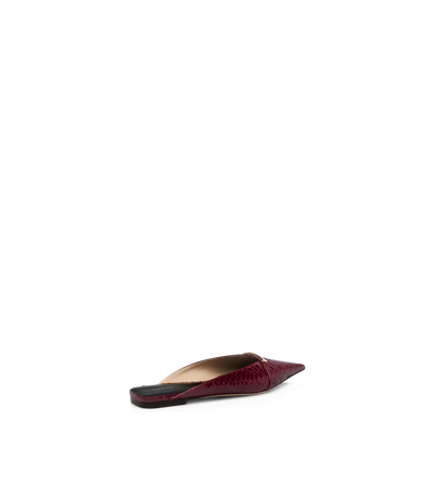 TOM FORD LEATHER RUBY RED SEMI SHINY PRINTED PYTHON JULIANNE MULE