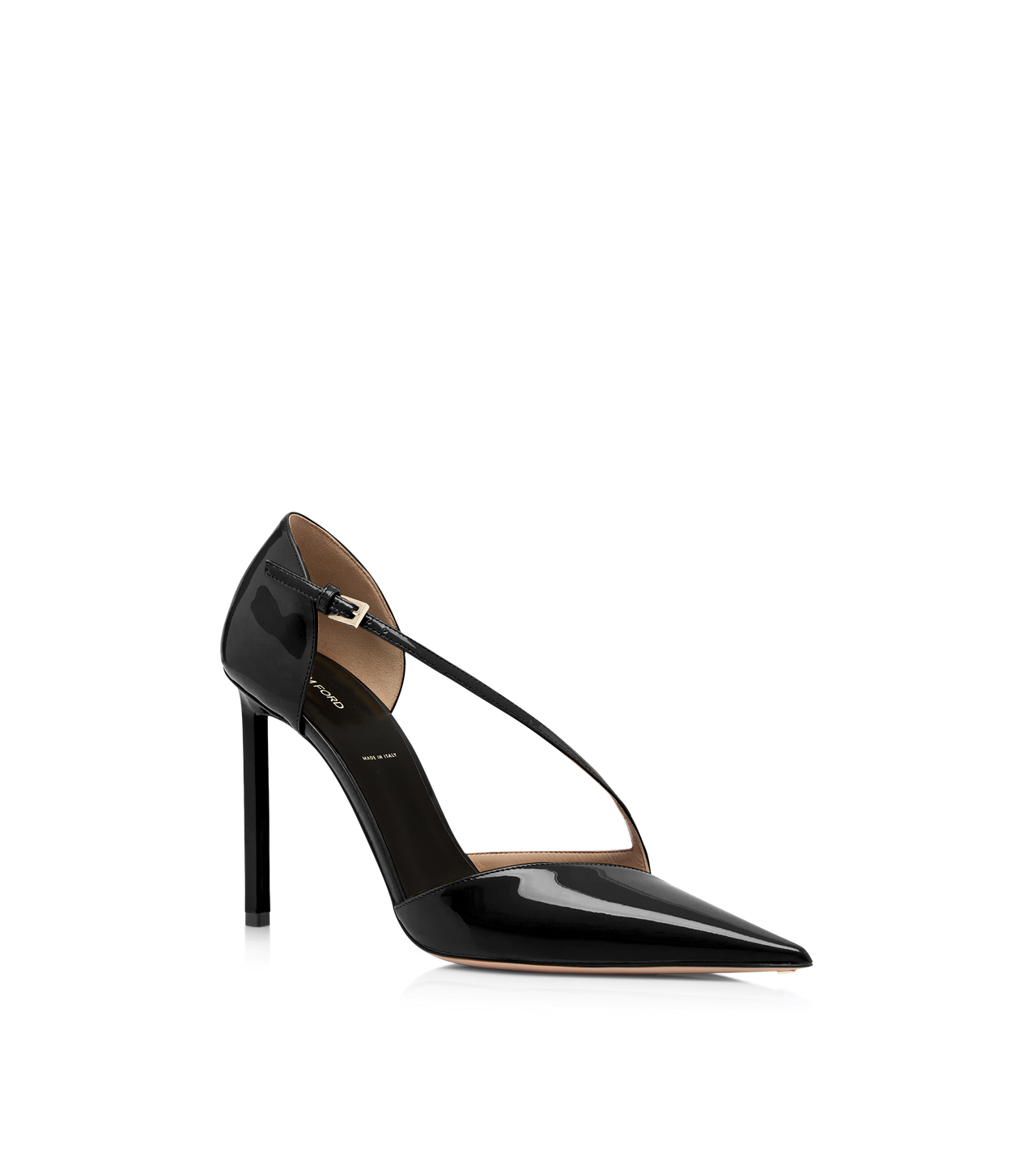 PATENT LEATHER ASYMMETRIC PUMP image number 1