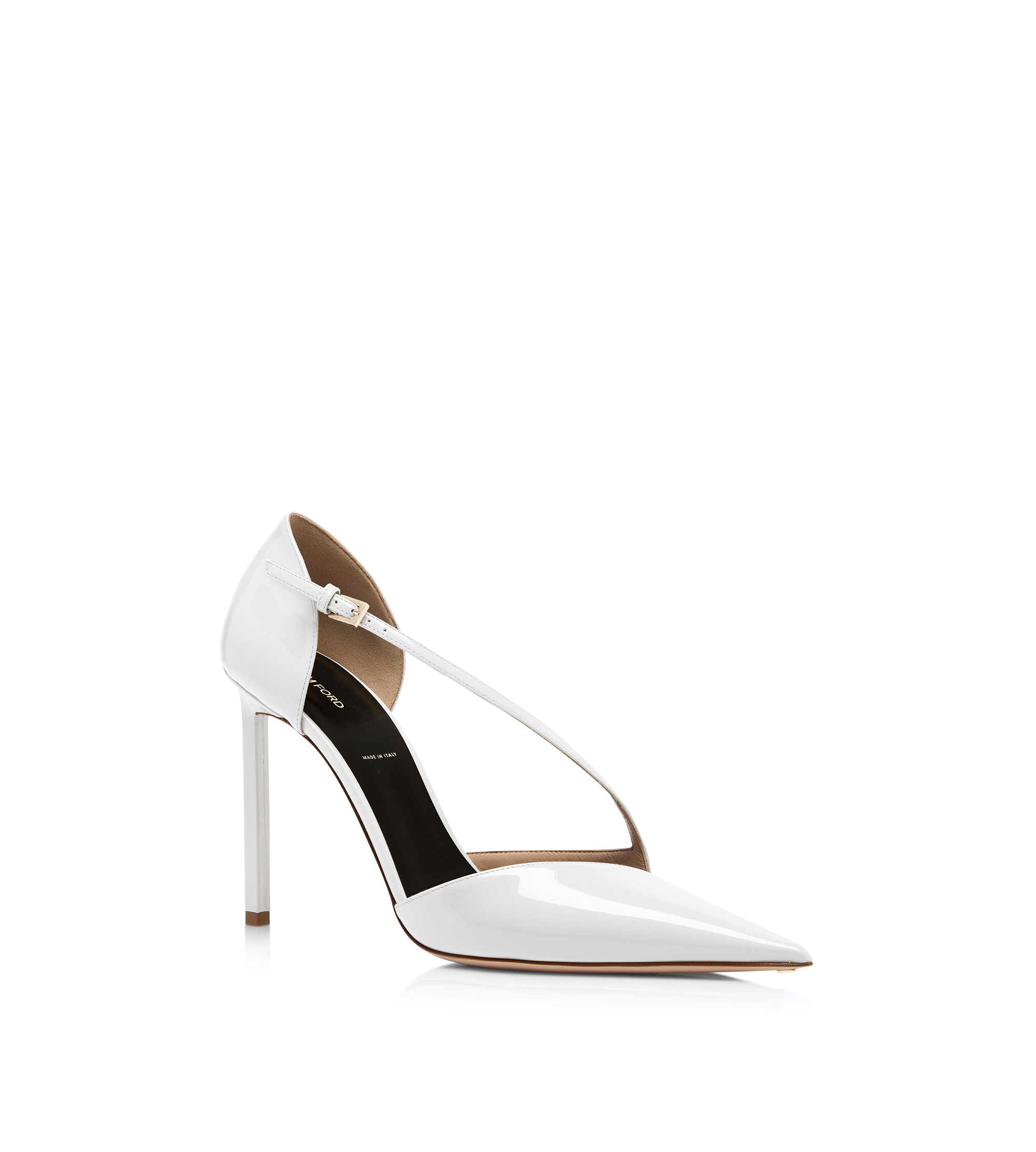 PATENT LEATHER ASYMMETRIC PUMP