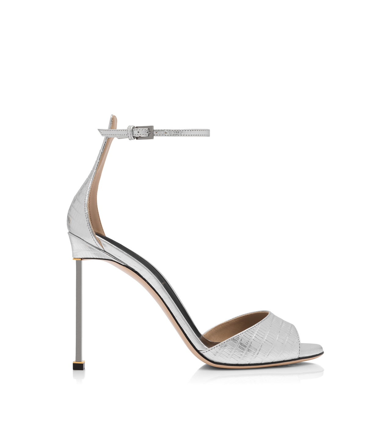LAMINATED PRINTED TEJUS SPIRE ANKLE STRAP SANDAL image number 0