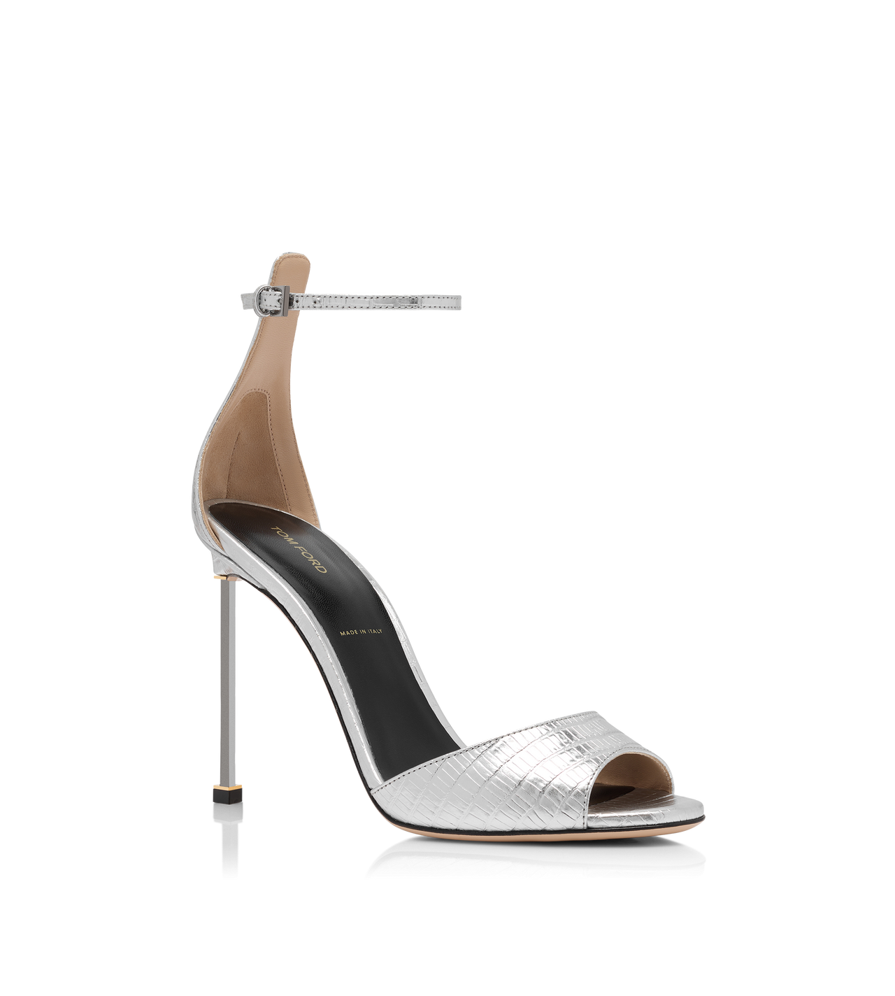 LAMINATED PRINTED TEJUS SPIRE ANKLE STRAP SANDAL image number 1