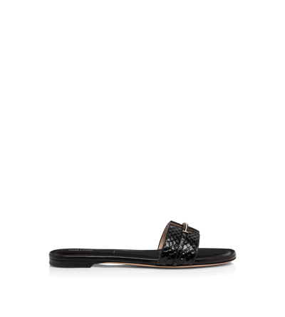 SEMI SHINY PRINTED PYTHON JULIANNE SLIDE image number 0