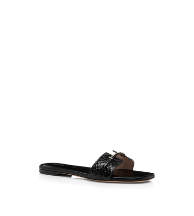 SEMI SHINY PRINTED PYTHON JULIANNE SLIDE image number 1