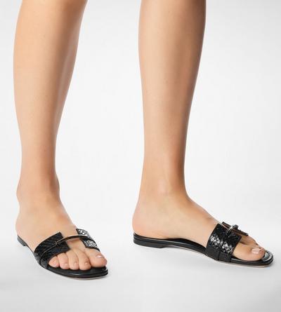 SEMI SHINY PRINTED PYTHON JULIANNE SLIDE image number 5