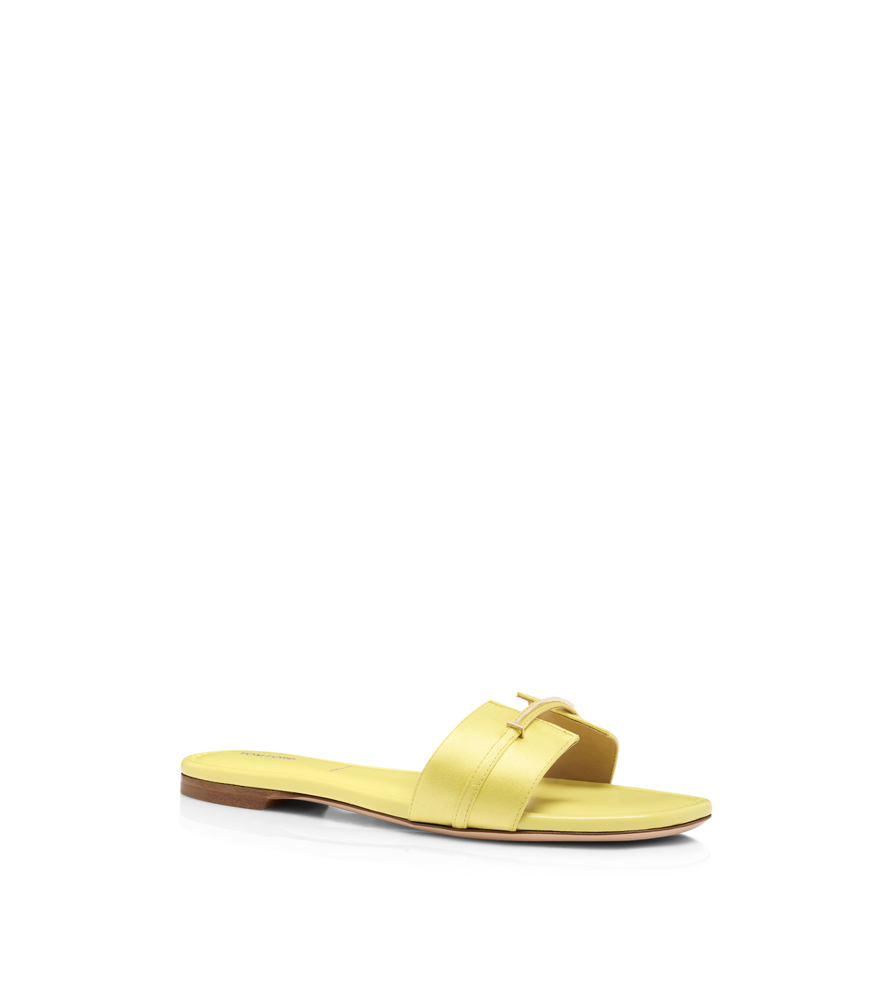 TOM FORD  CANARY YELLOW SATIN JULIANNE SLIDE