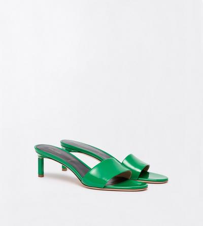 TOM FORD LEATHER BRIGHT GREEN PATENT LEATHER T MULE