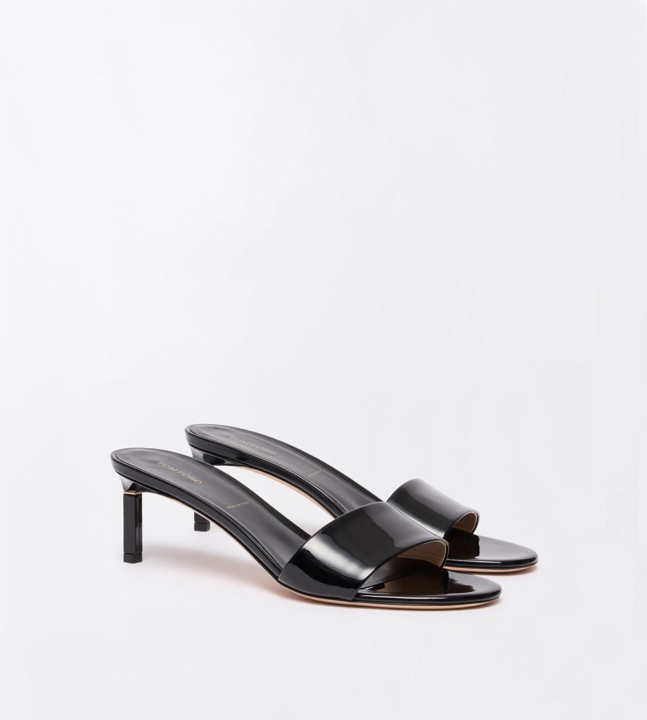 TOM FORD LEATHER BLACK PATENT LEATHER T MULE