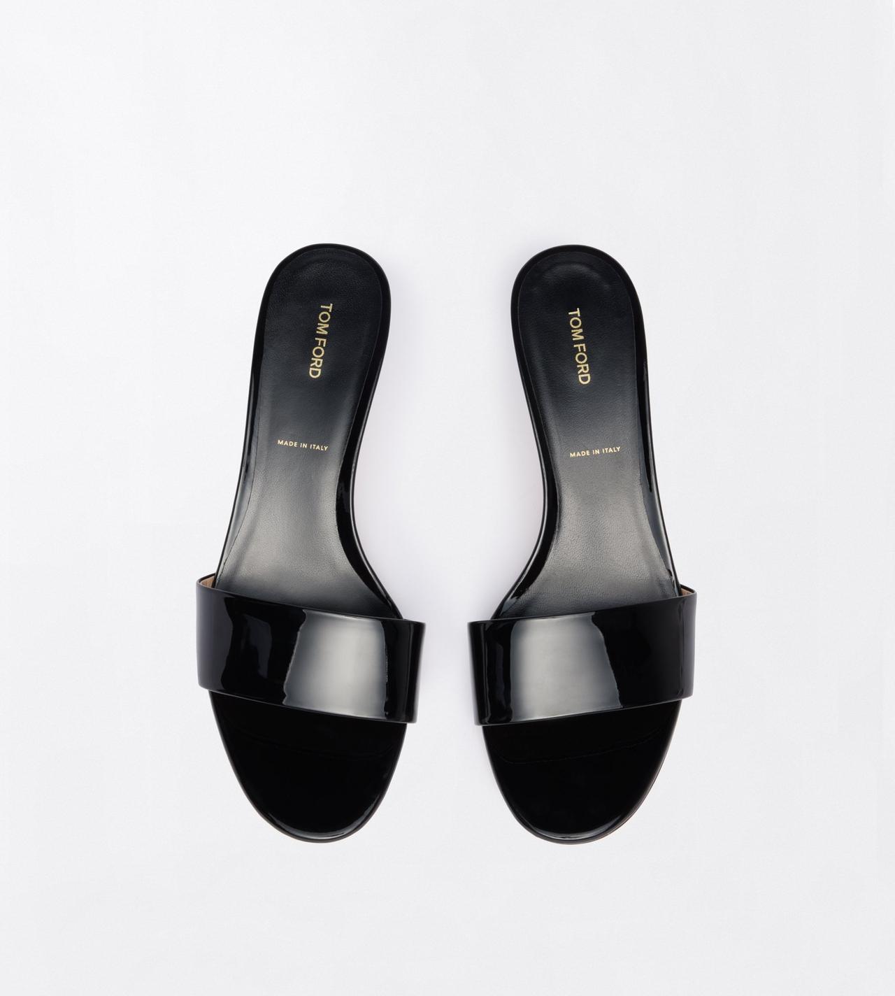 TOM FORD LEATHER BLACK PATENT LEATHER T MULE