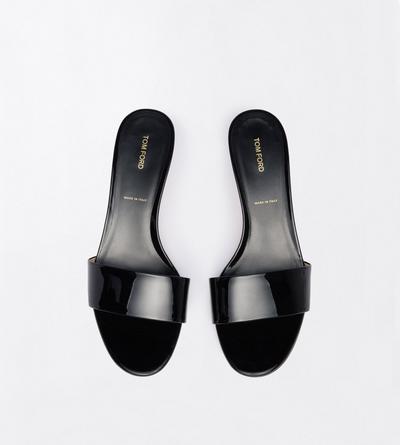 TOM FORD LEATHER BLACK PATENT LEATHER T MULE