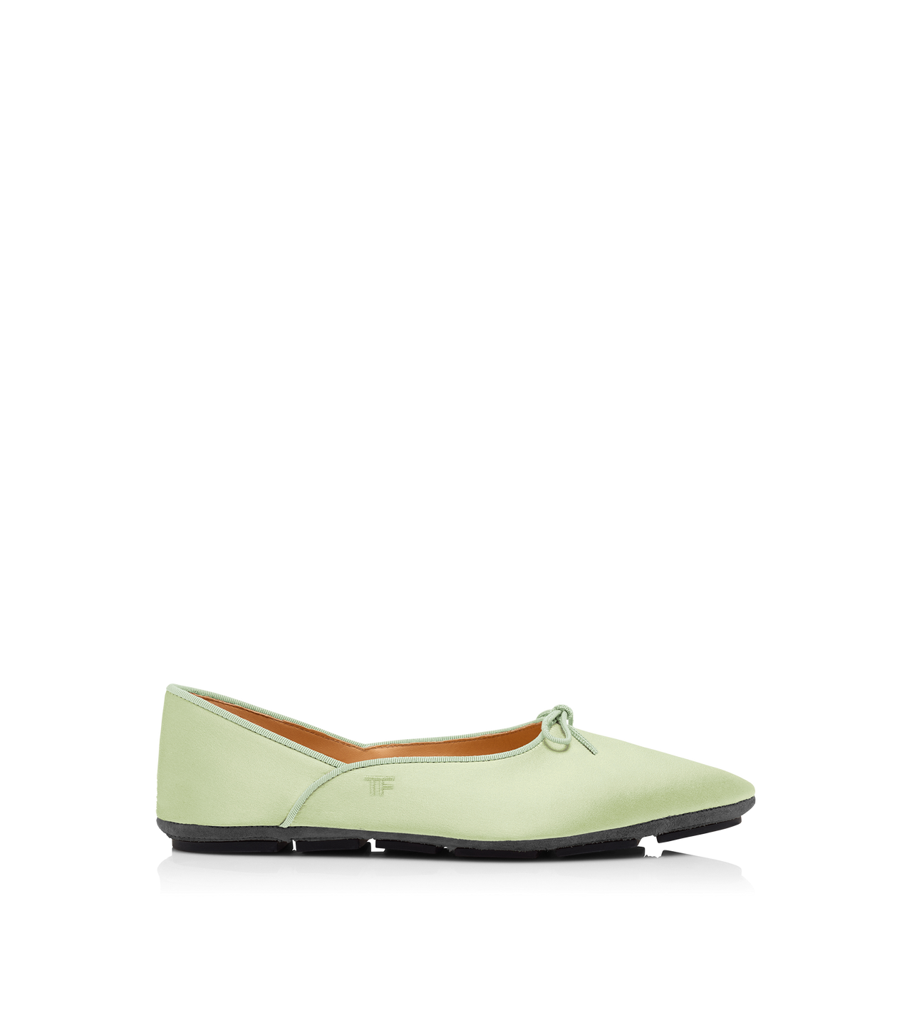 TOM FORD SATIN ICED PISTACHIO SATIN CARLA BALLET SHOE