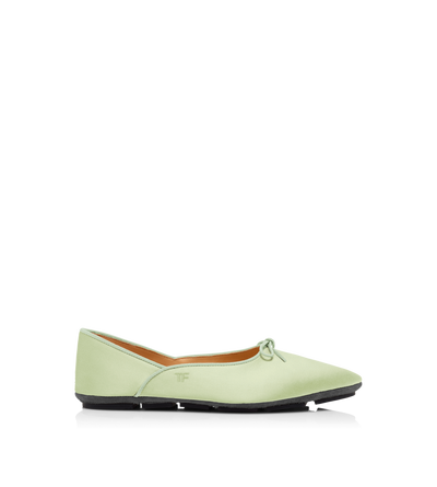 TOM FORD SATIN ICED PISTACHIO SATIN CARLA BALLET SHOE