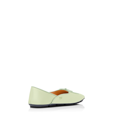 TOM FORD SATIN ICED PISTACHIO SATIN CARLA BALLET SHOE