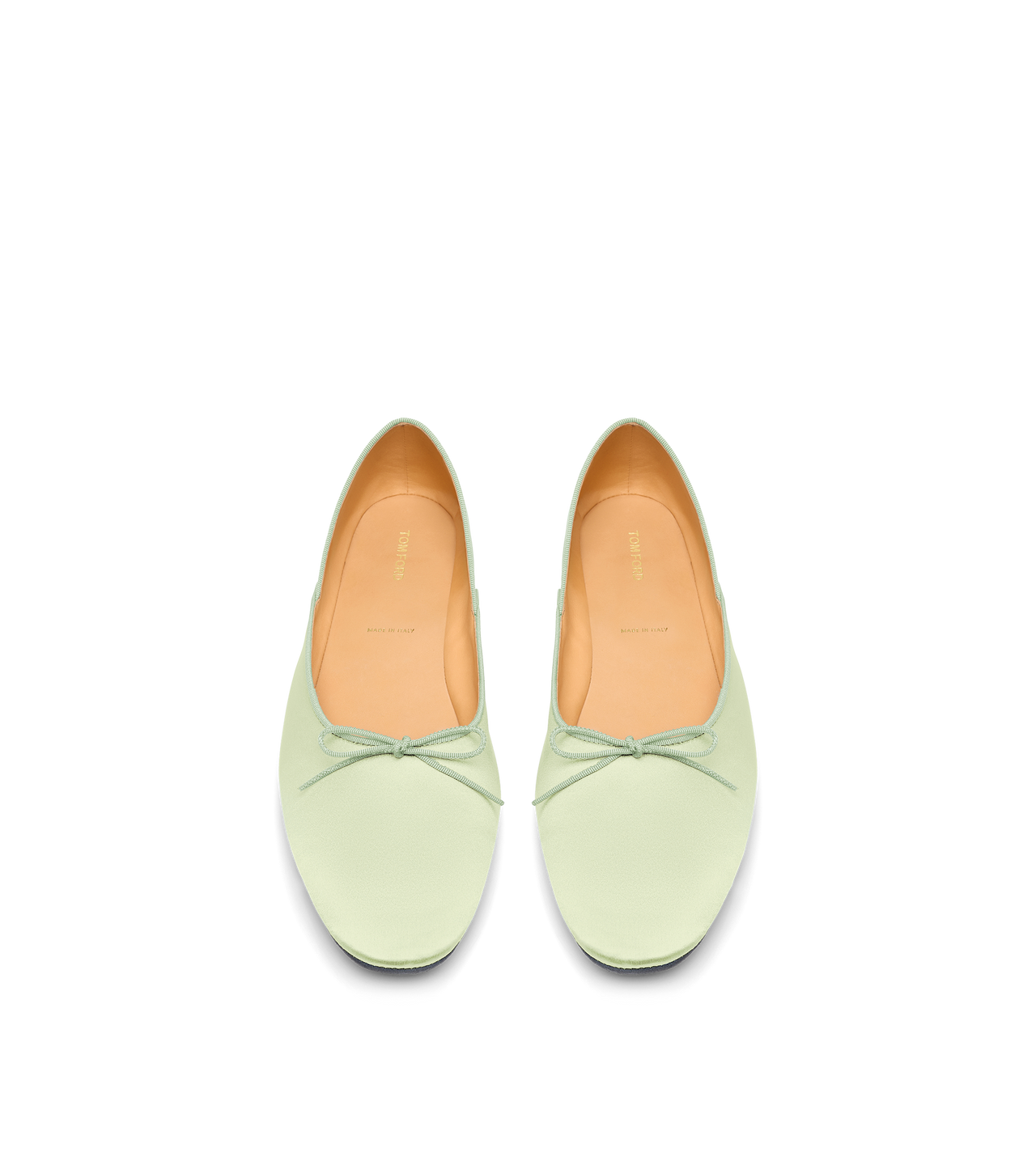 TOM FORD SATIN ICED PISTACHIO SATIN CARLA BALLET SHOE