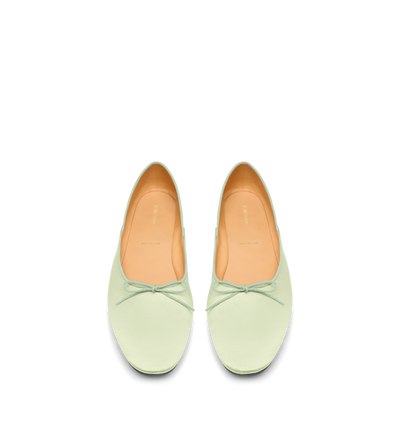 TOM FORD SATIN ICED PISTACHIO SATIN CARLA BALLET SHOE