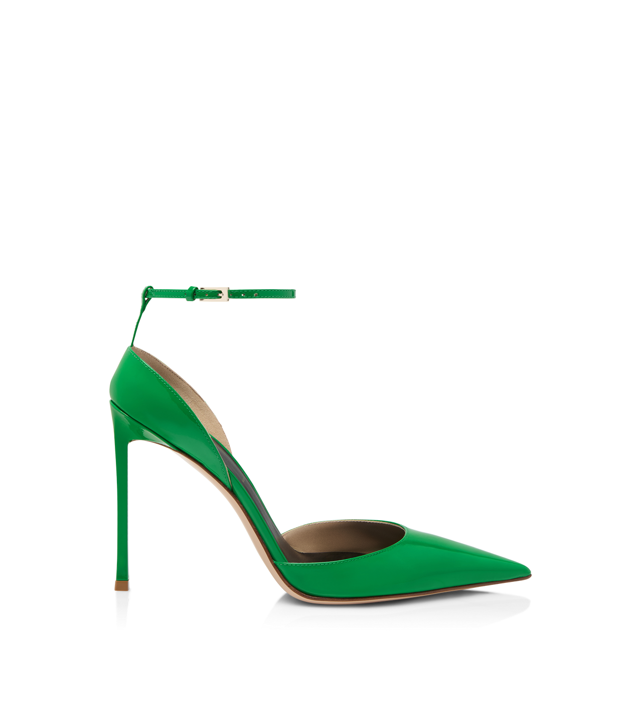 PATENT LEATHER VERTIGO ANKLE STRAP PUMP image number 0