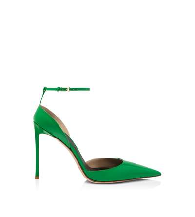 PATENT LEATHER VERTIGO ANKLE STRAP PUMP image number 0