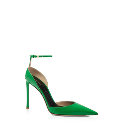 PATENT LEATHER VERTIGO ANKLE STRAP PUMP image number 1