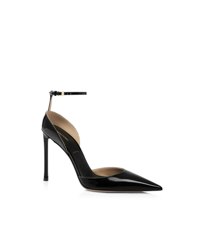 PATENT LEATHER VERTIGO ANKLE STRAP PUMP image number 1