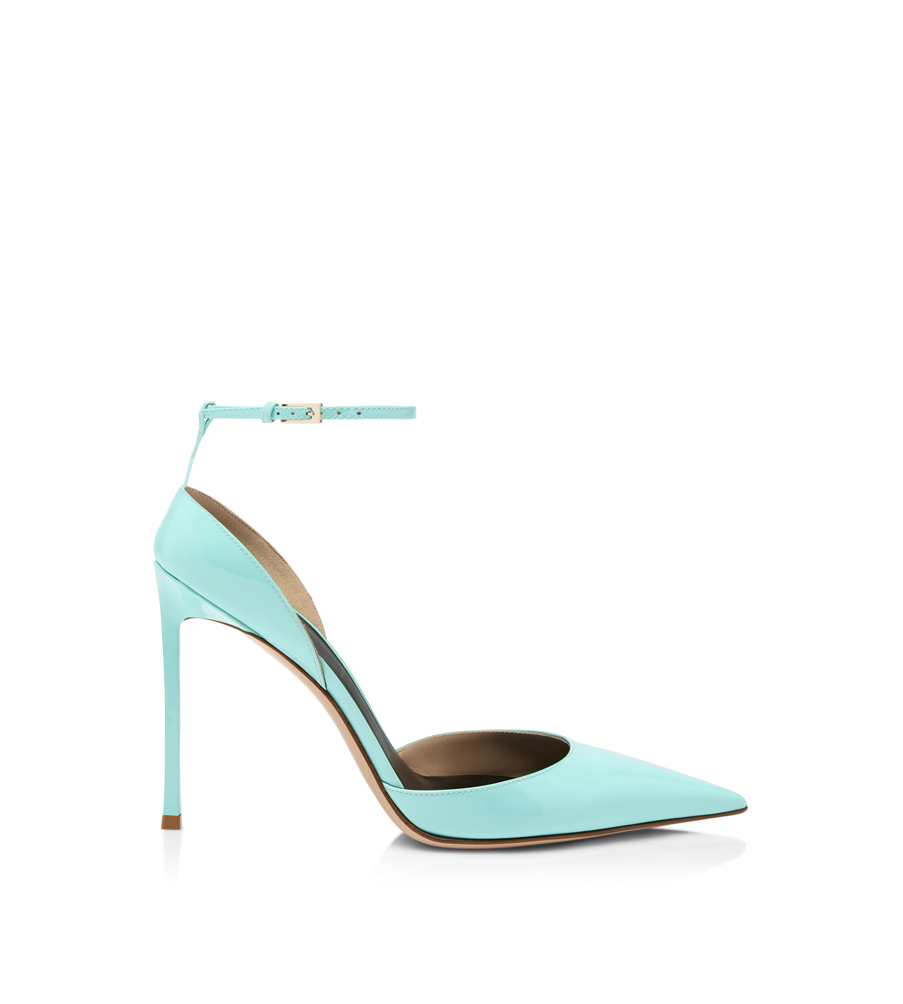 PATENT LEATHER VERTIGO ANKLE STRAP PUMP image number 0