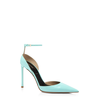 PATENT LEATHER VERTIGO ANKLE STRAP PUMP image number 1