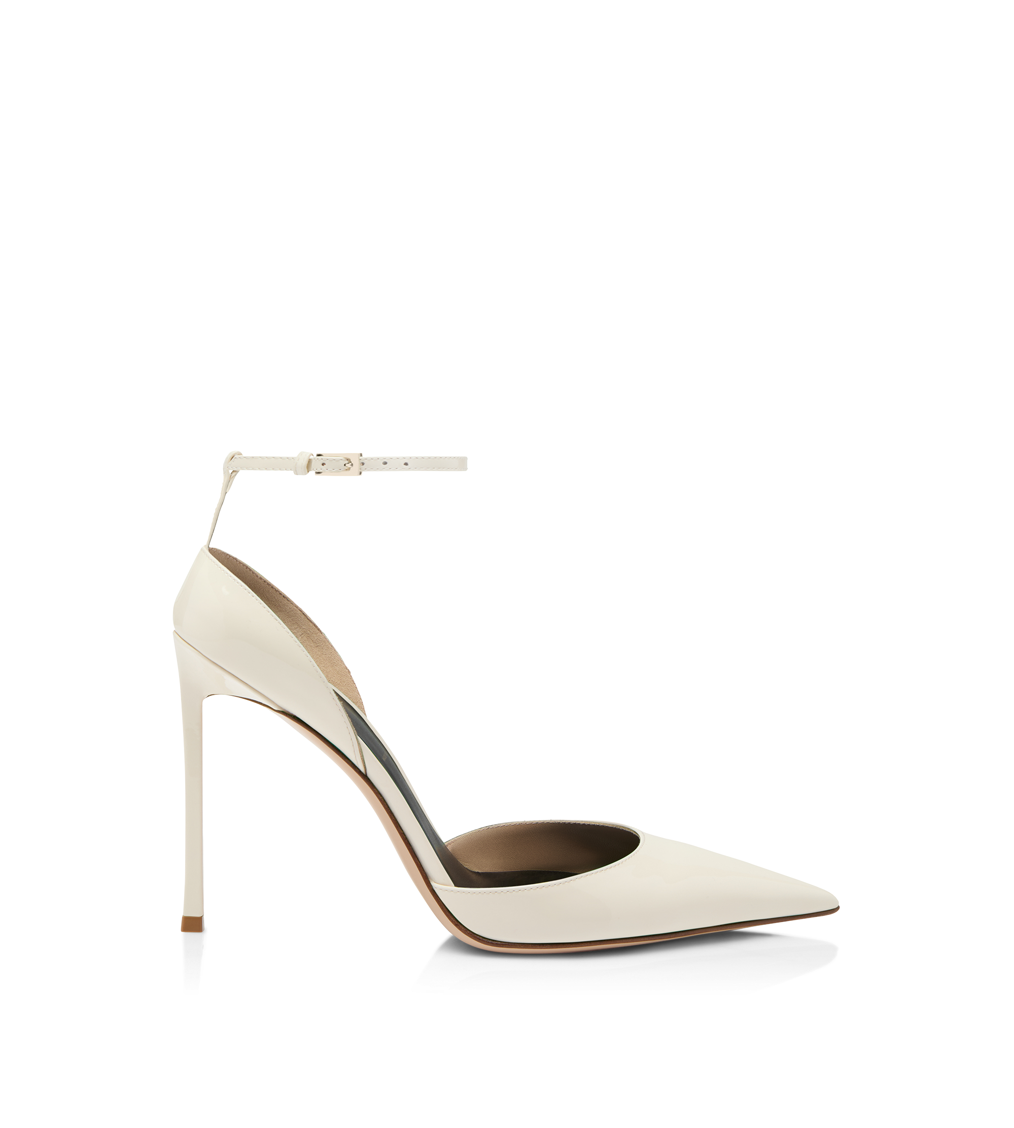 ZAPATOS DE TAC&Oacute;N VERTIGO DE CHAROL CON TIRA EN EL TOBILLO