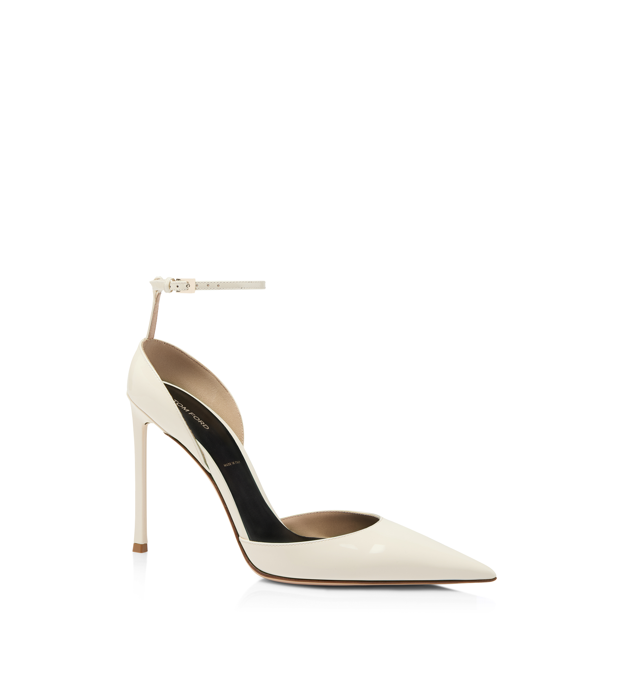 ZAPATOS DE TAC&Oacute;N VERTIGO DE CHAROL CON TIRA EN EL TOBILLO