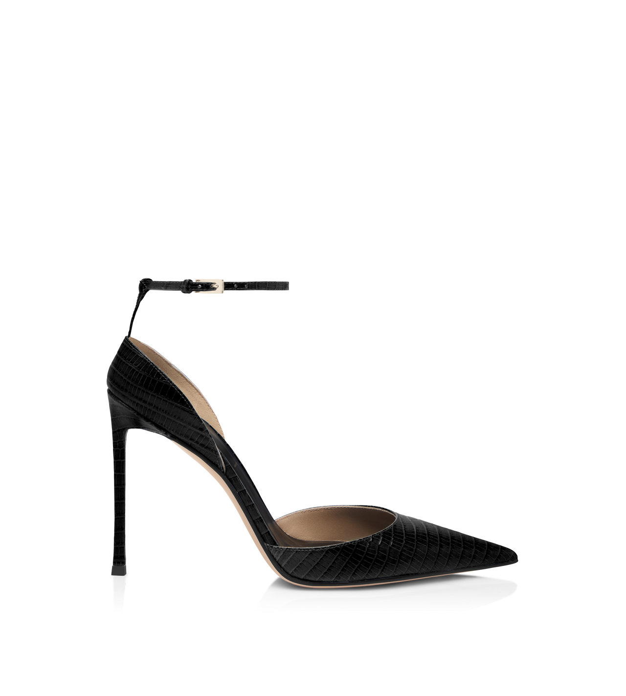 TEJUS-EFFECT PRINTED LEATHER VERTIGO ANKLE STRAP PUMP image number 0