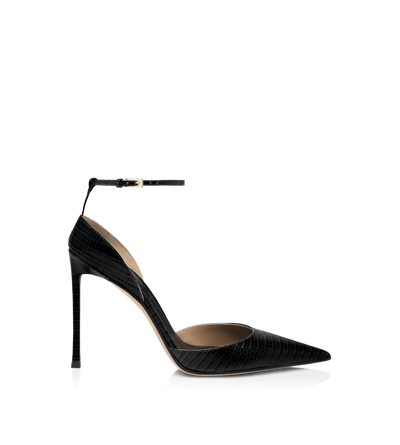 TEJUS-EFFECT PRINTED LEATHER VERTIGO ANKLE STRAP PUMP image number 0