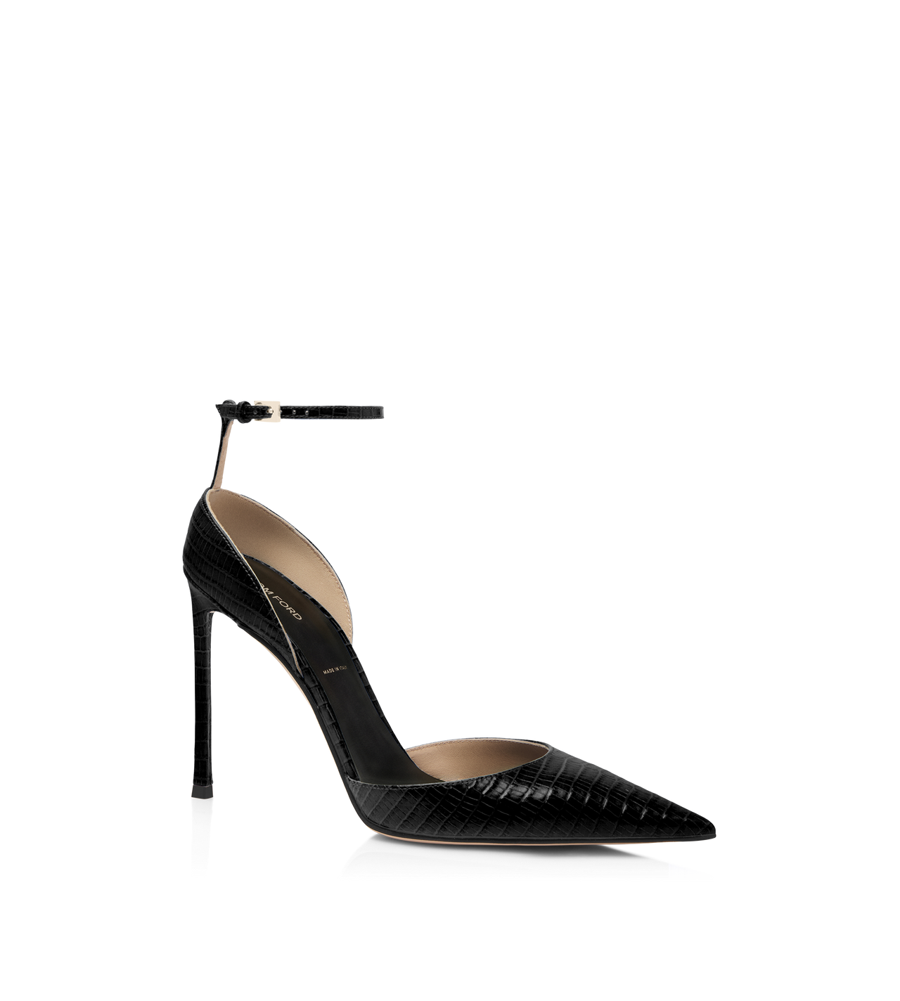 TEJUS-EFFECT PRINTED LEATHER VERTIGO ANKLE STRAP PUMP image number 1