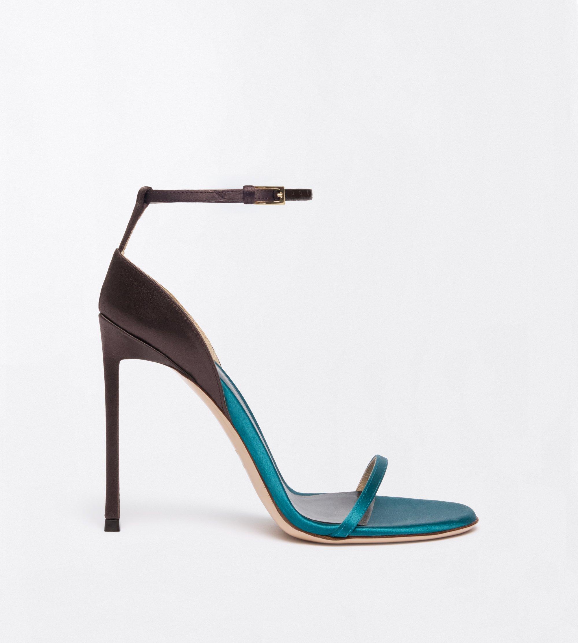SATIN VERTIGO ANKLE STRAP SANDAL
