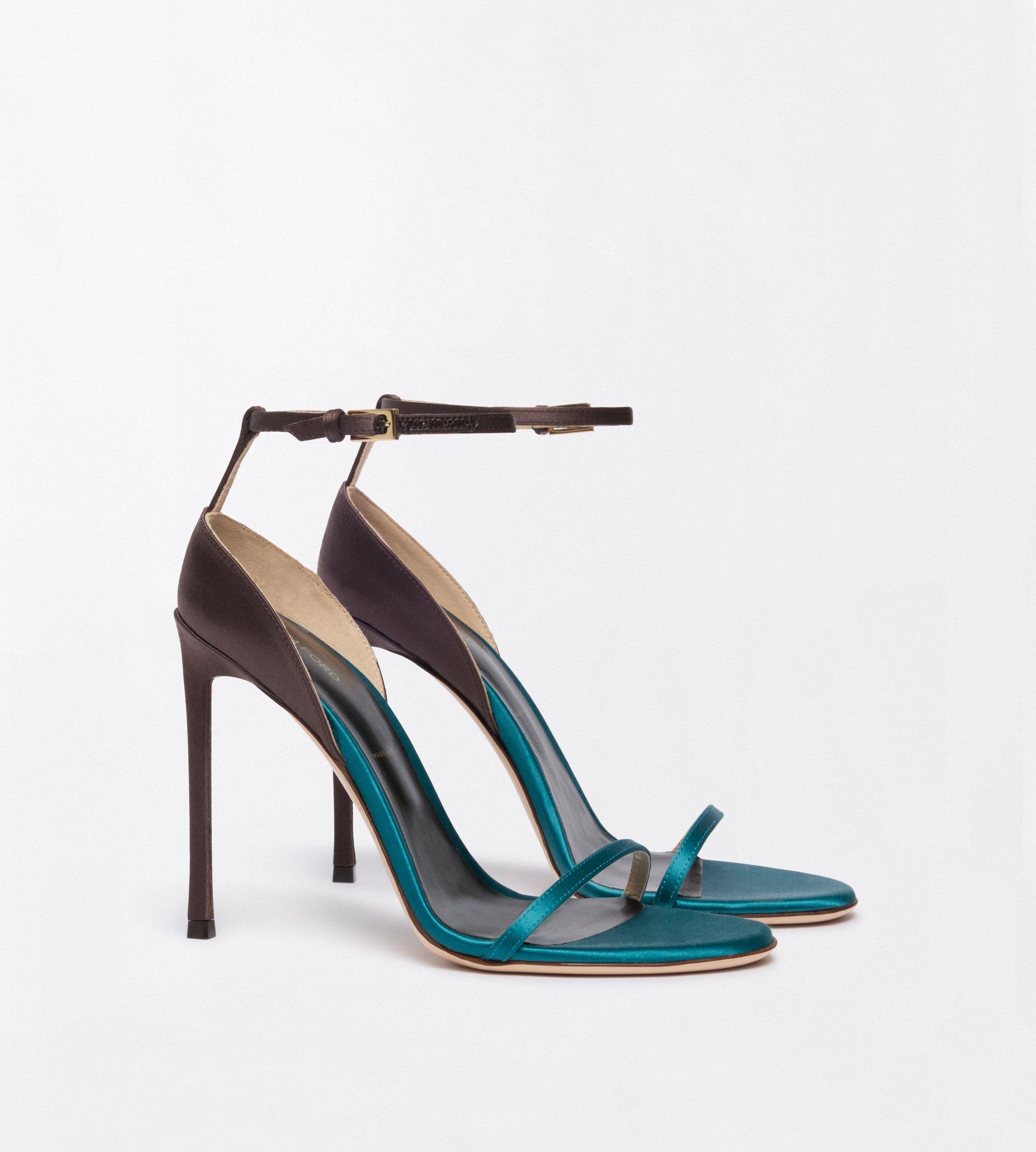 SATIN VERTIGO ANKLE STRAP SANDAL