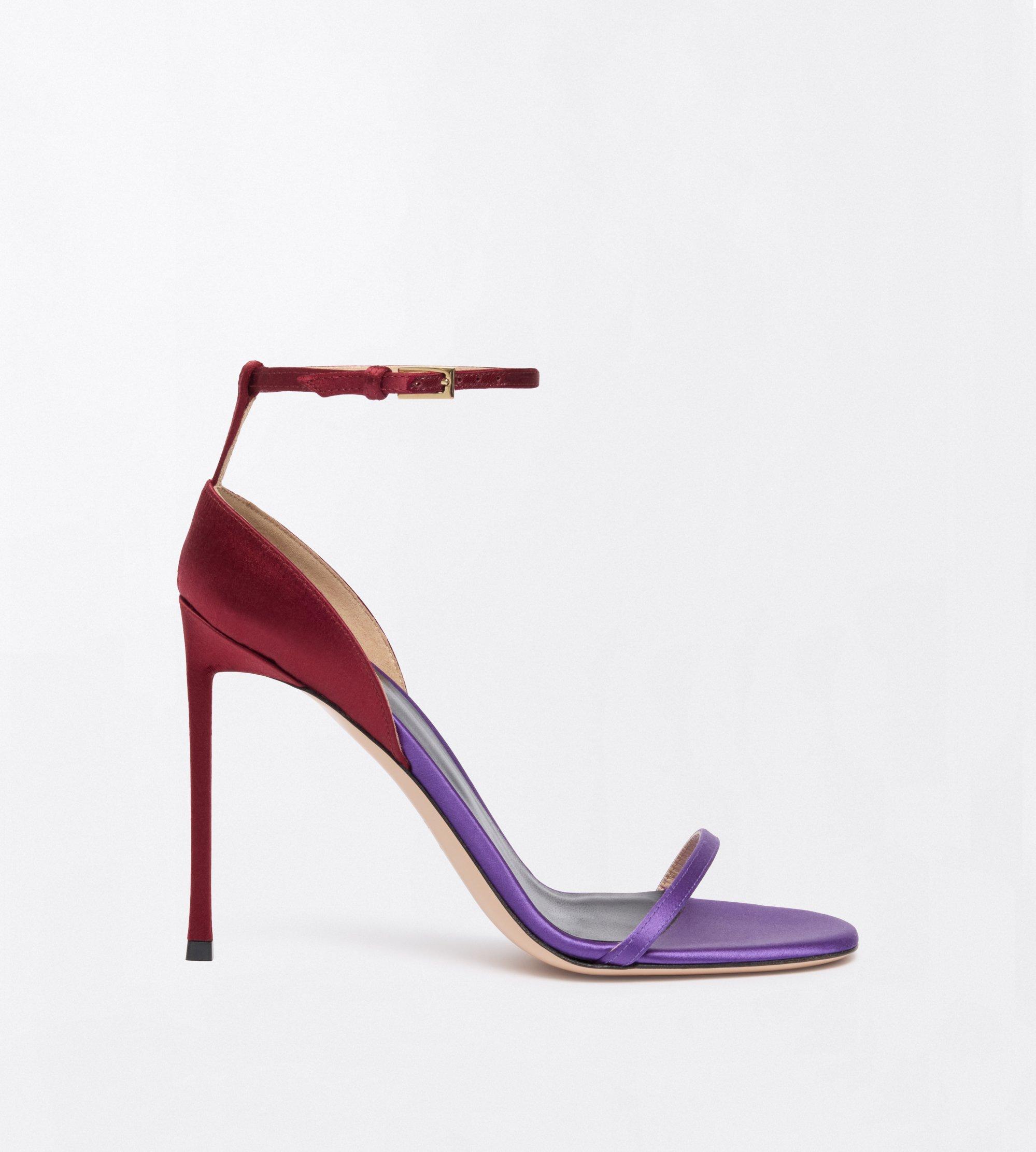 SATIN VERTIGO ANKLE STRAP SANDAL
