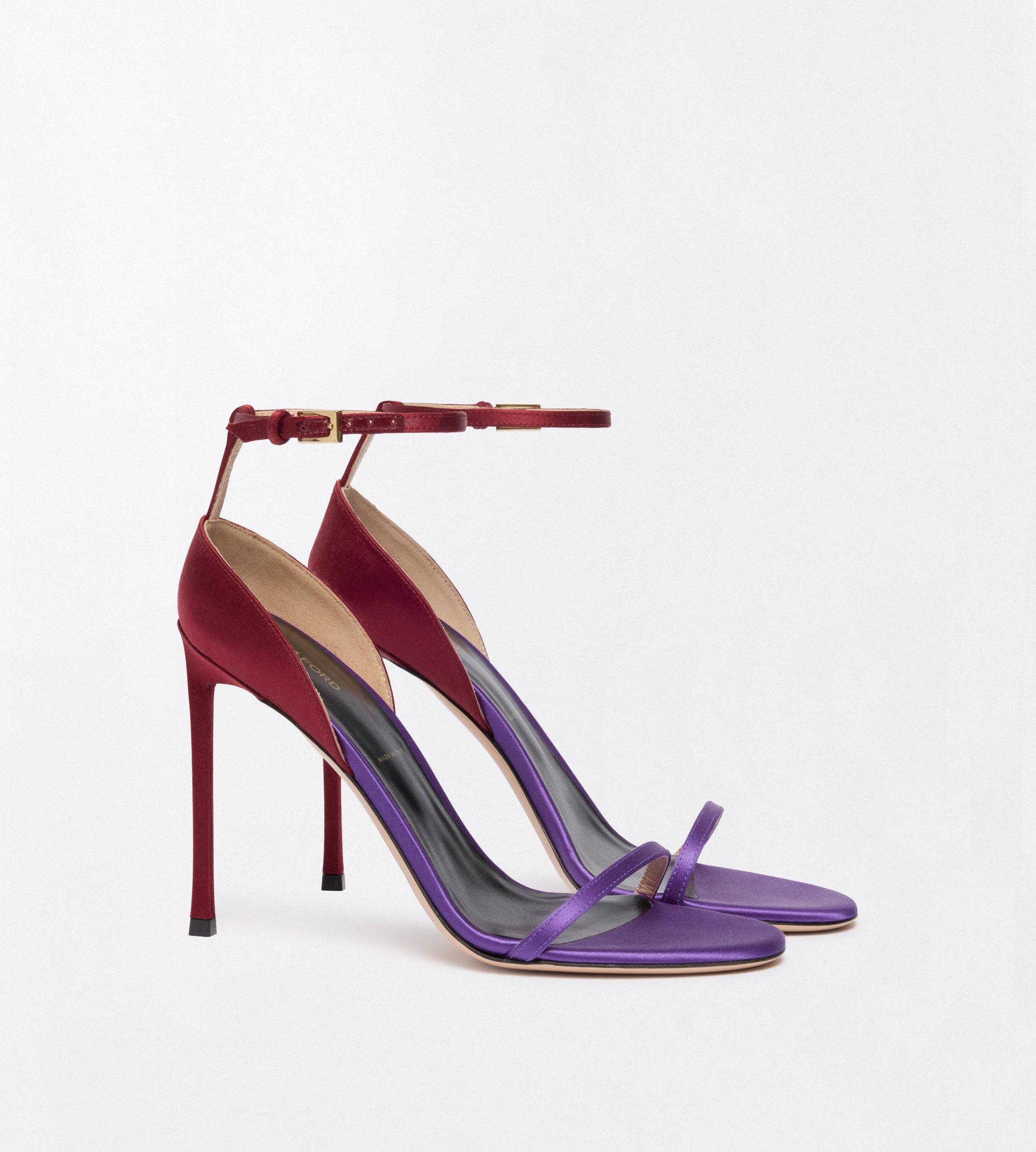 SATIN VERTIGO ANKLE STRAP SANDAL