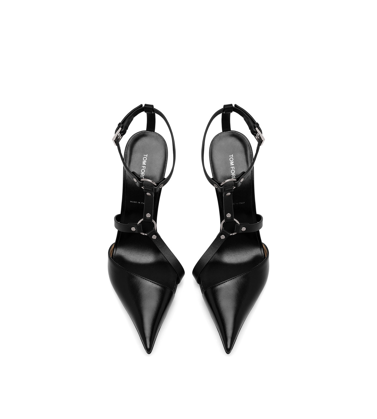 TOM FORD LEATHER BLACK SHINY LEATHER BOUND PUMP